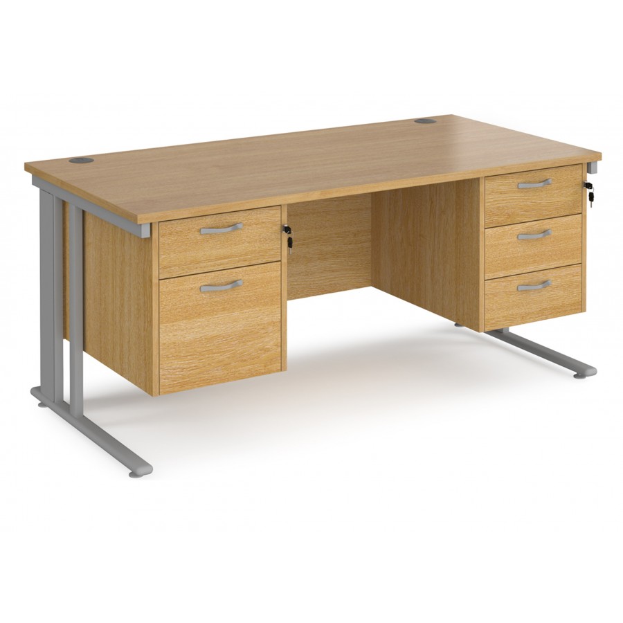 Maestro Cable Managed Desk With Twin Drawer Pedestals